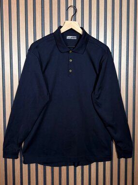 Nike Golf Polo Shirt Medium Black Long Sleeve Collared Dri-Fit
